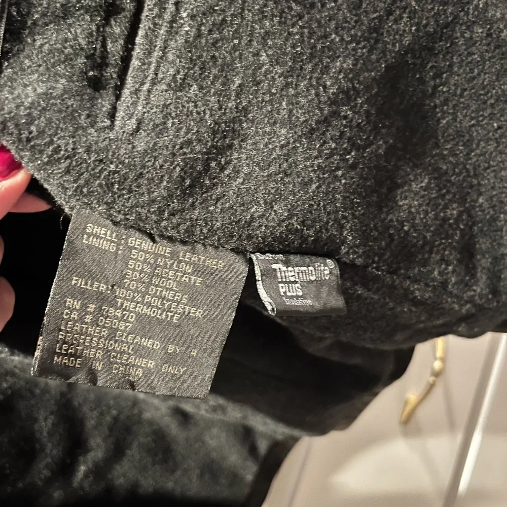 Kenneth Cole New York Black Leather Coat